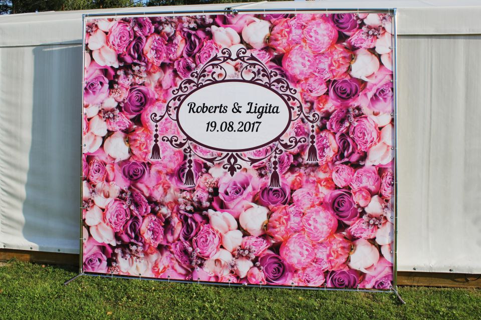 Фотозона на свадьбу - баннер с именами и датой свадьбы  <br>